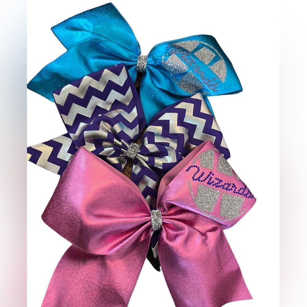Bundle of 3 Large 8” Cheer Bows – High Quality